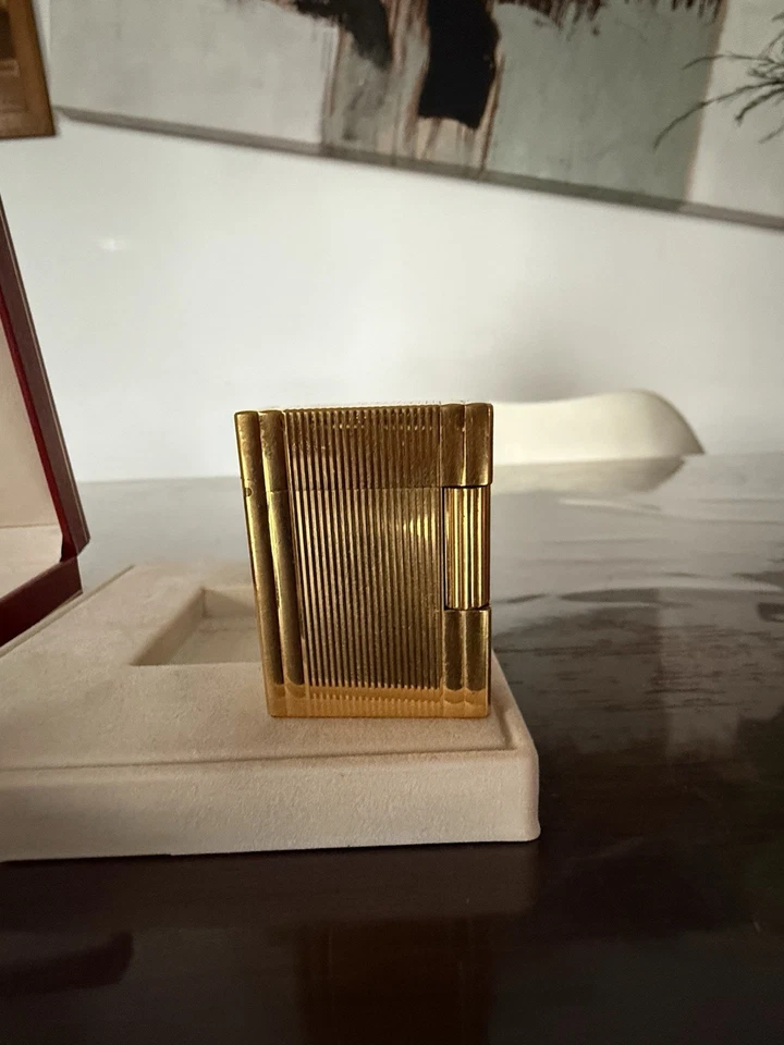ANCIEN Briquet S.T. Dupont - Avec papiers ,. Dorure Très Bon Etat - Imagen 3 de 4