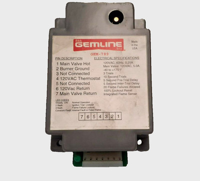 GEMLINE GEM-789 Control Ignition  Board, 120V/60Hz,  7-PIN  [ USED ]