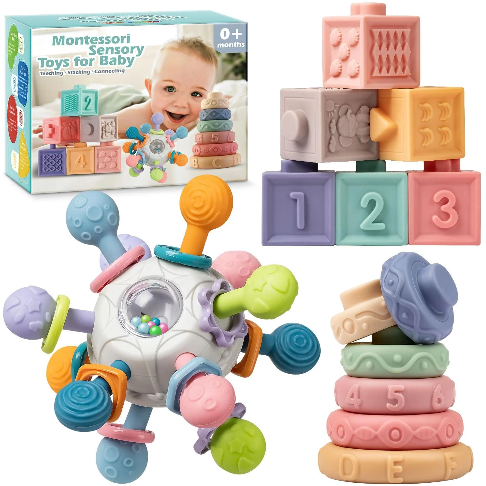Baby Sensory Teething Toys Set, Montessori Baby Toys 6-12 Months, Incl Newbor...
Opens in a new wind