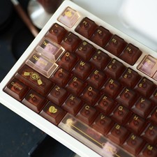 1 Set Brown Clear Keycaps Fog Translucent Custom Cherry Profile Backlit 153key