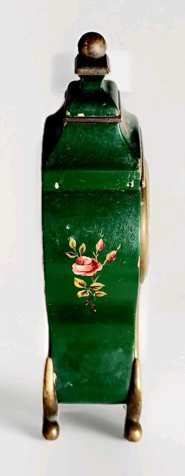 Antique Vtg Miniature Mantel Shelf Swiss Desk Clock A L' Emeraude Lausanne - Image 2 of 4