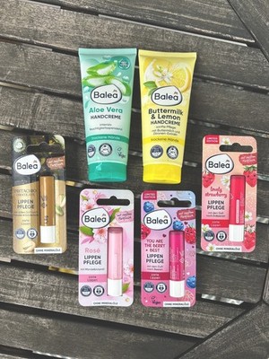 Balea Lip Balm & Hand Cream Set 6pc German Skincare Limited Edition New