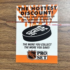 Tarjeta insertada Pro Set 1992 NHL Hot Discounts Promo 20% de descuento