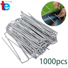 1000 Pack Landscape Staples Garden Stakes 6" Galvanized Sod Staples 11 Gauge