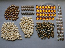Konvolut Vintage Cabochons & Schmucksteine BRAUN BEIGE Glas Hobby | Bastelbedarf