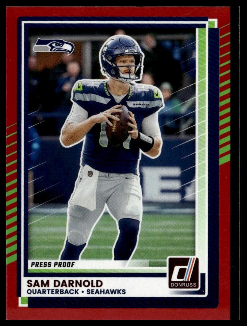 2025 Donruss #278 Sam Darnold Press Proofs Red Seahawks