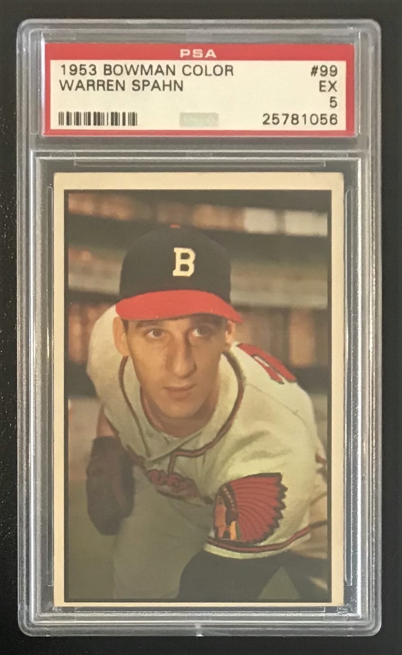 1953 Bowman Color #99 Warren Spahn PSA 5 EX