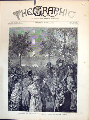 Antique Print 1871 Scene Serenading Imperial Prince Germany German Embassy 19th