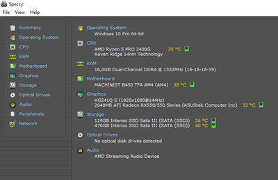 Ryzen 2400g Pro, RX 550 gb 16 GB DDR4 2666 RAM und zwei SSDs 120gb und 500gb