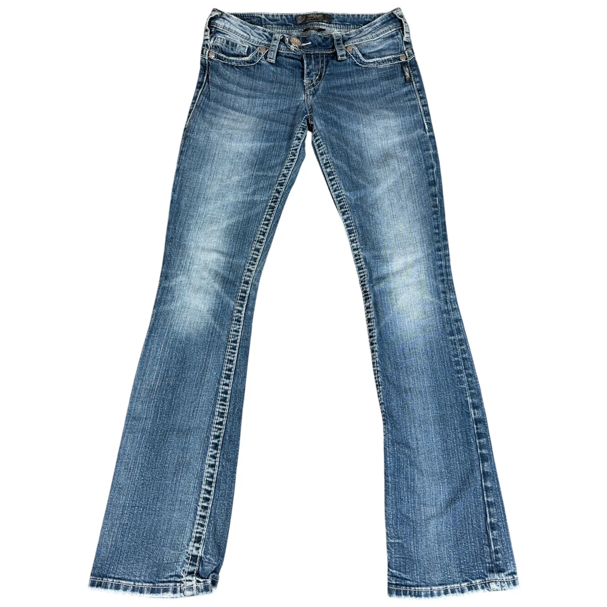 Jean Femme Silver Tuesday Tag Capri - Taille 27, Low Rise, Délavé Clair, état Excellent Used Condition (EUC)