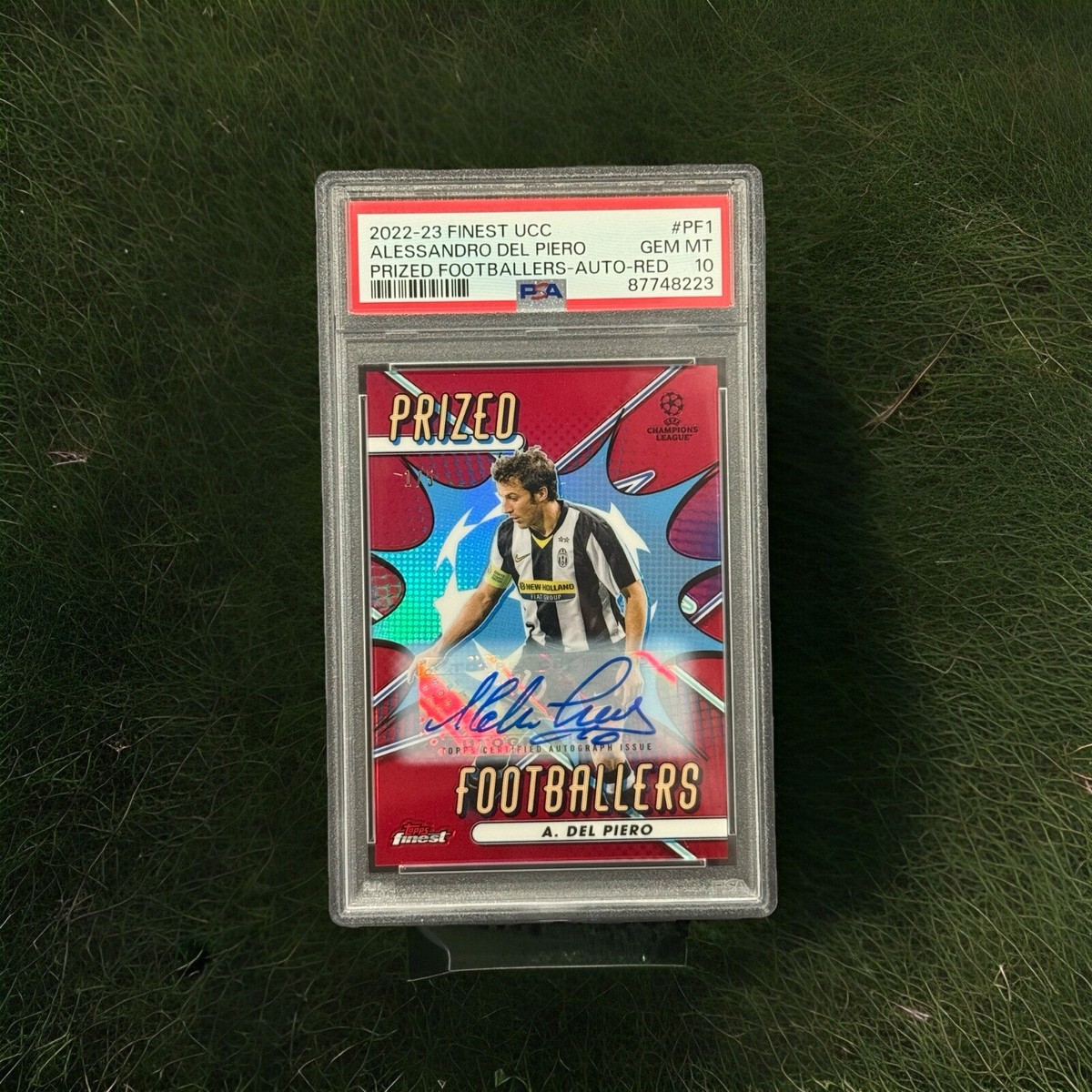 2022-23 Topps Finest UCL Prized Footballers Del Piero Auto Red #1