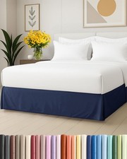 Pleated Bed Skirt Full Size - 3 Sided Pleated Bed Skirt Full - Ultra-Soft, Ea...