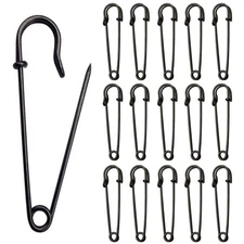 20 Pack Black Large Safety Pins, 4" Heavy Duty Blanket Pins for All Kinds of ...