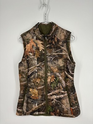 SHE Vest Womens S Green Camo Reversible Puffer Quilted Camouflage