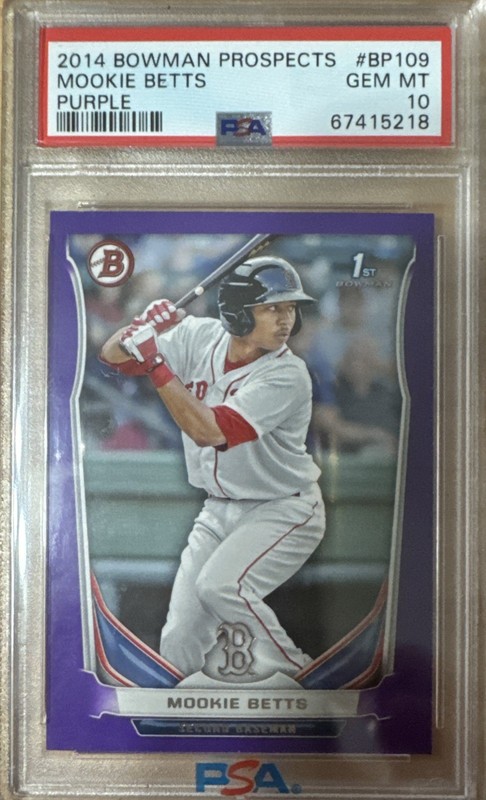 2014 Bowman 1st  Prospects Mookie Betts #BP109 Purple (RC) PSA 10 GEM