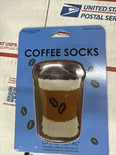 Living Royal Crew Socks Coffee Beans and Cup Novelty Fancy Brown One Size Unisex
