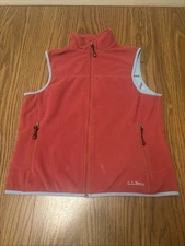 L.L. Bean Fleece Vest Women's Small Polartec Weather Channel Full Zip Pink AFX5