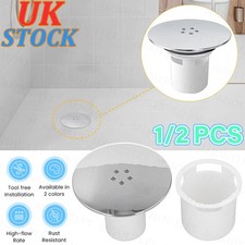1/2PCS Shower Drain Cover 115mm Tray Waste Trap Plug Hole Replacement Chrome Cap
