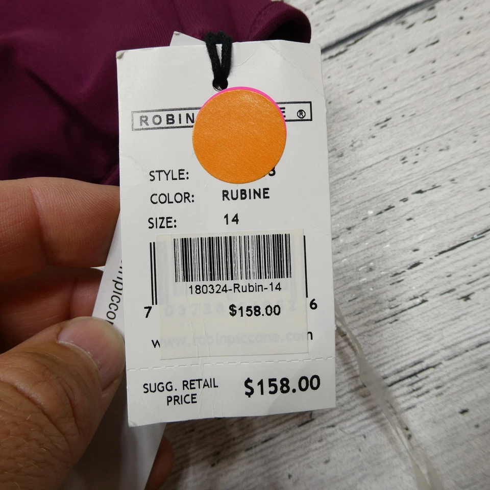 Traje de baño Robin Piccone para mujer 14 una pieza recortado halter nuevo con etiquetas 181713 Foto 3 de 4