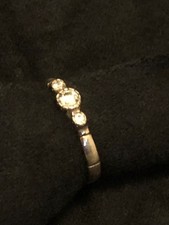 Sterling Silver and Cubic Zirconia Trio Ring Size 7 