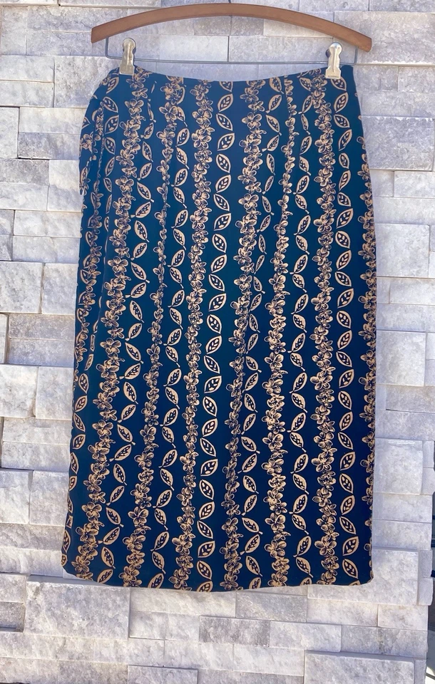 VTG Putumayo Women’s Wrap Skirt Size M Black & Golden Brown Boho Vacation - Image 4 of 4