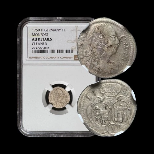 GERMANY. 1750, 1 Kreuzer, Silver - NGC aUNC - Montfort-Peggau, Ernst, Swabia Key