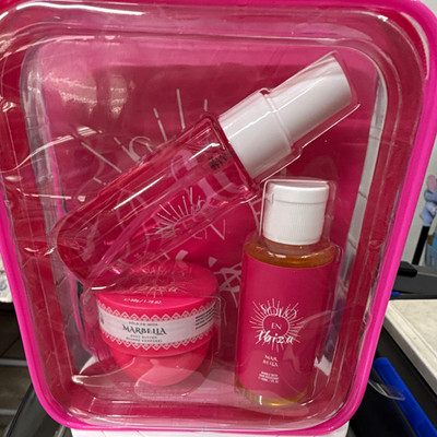 Sol de Ibiza Marbella Travel Bath & Body Toiletries Set, Pink Pouch