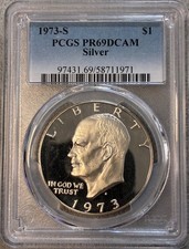 1973-S Eisenhower Silver Dollar PCGS PR69DCAM