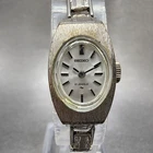 Seiko Watch Women 15mm Silver Dial Silver Tone Manual Rectangle 11-7490 Runs