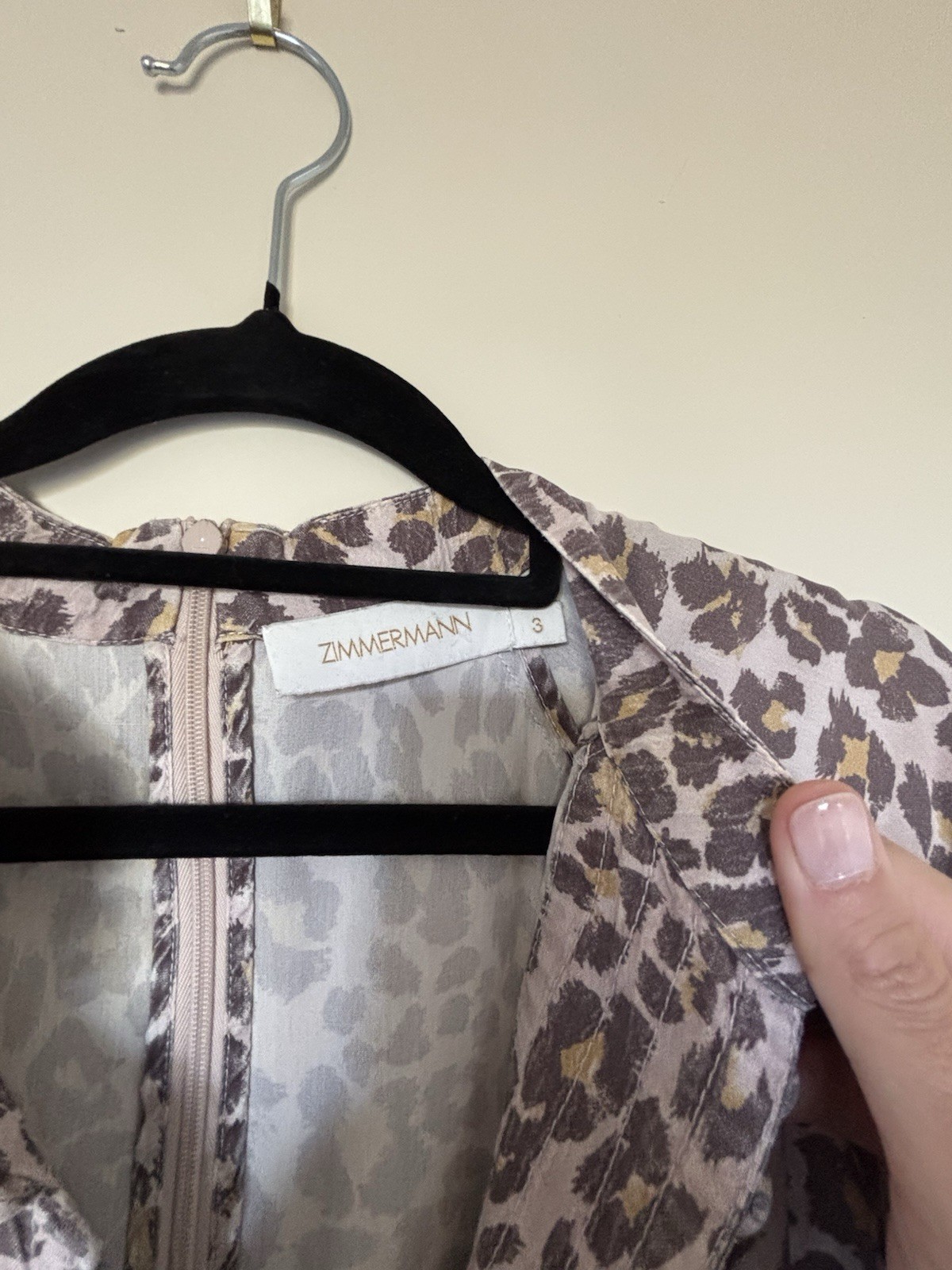Zimmermann Sabotage Silk Midi Dress leopard 100% Silk Size 3/ AU 12 / US 8 