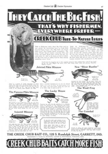 Creek Chub Bait Co. - Garrett, Ind. - 7 Lures Listed and Described - 1930