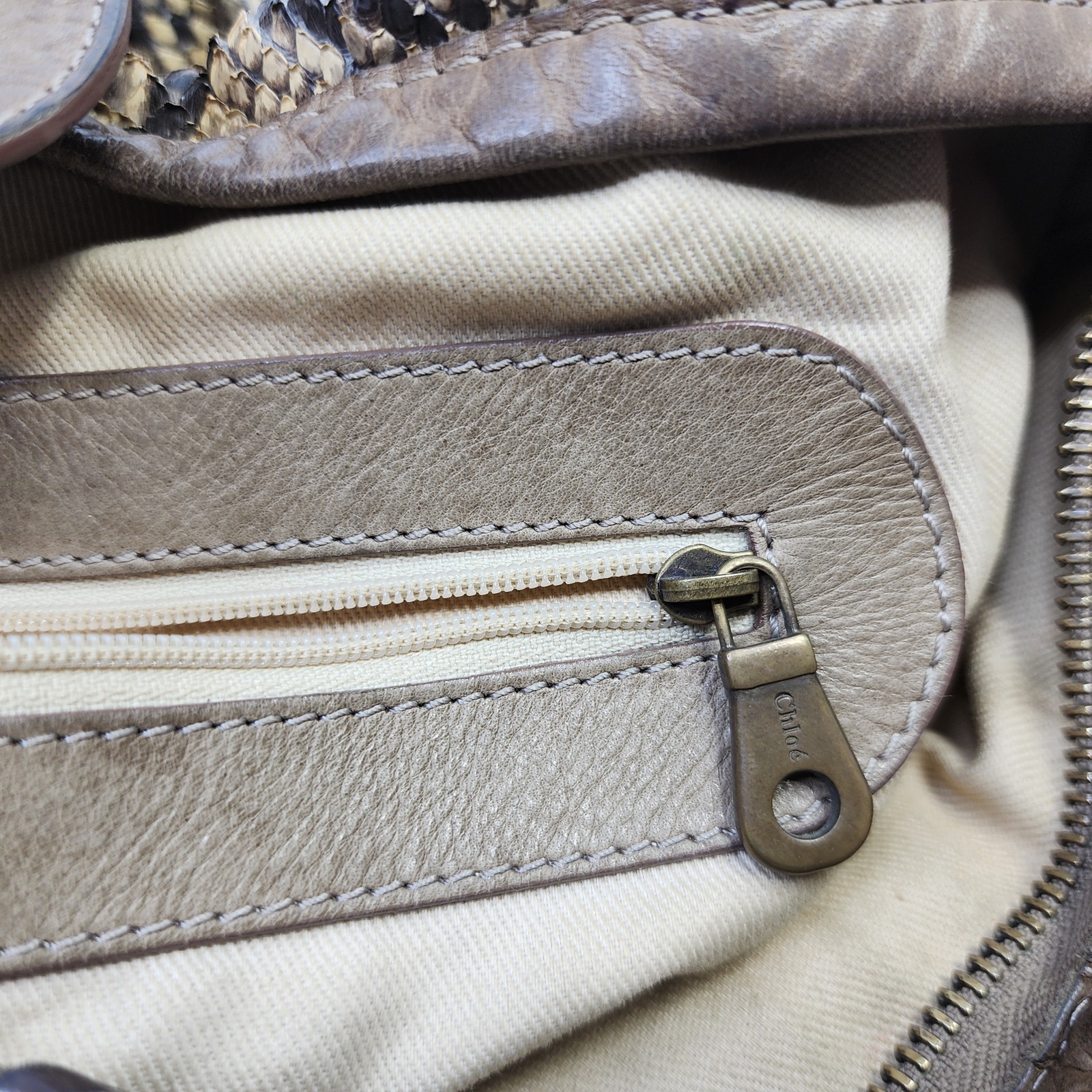 Chloe Python Snakeskin Leather Silverado Shoulder… - image 15