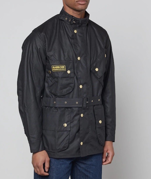 Barbour International original black wax jacket size 36 RRP £299