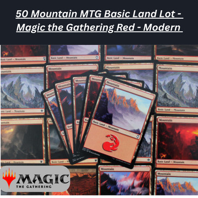 50 Mountains MTG Basic Land Lot - Magic the Gathering Red -Modern-Fast Ship