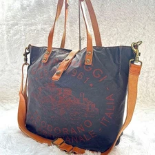 Campomaggi 2-way tote bag, handbag, shoulder bag, canvas, leather