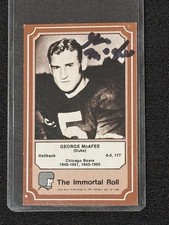 George McAfee Hand Signed 1975 Fleer The Immortal Roll #9 Duke Chicago Bears NFL