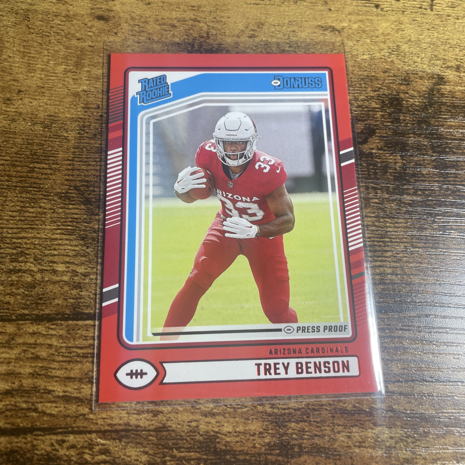 2024 Panini Donruss - Rated Rookie Trey Benson #326 Red Press Proof (RC)