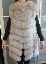 FELLICCI REAL FOX FUR LONG GILET UK 10