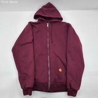 Vintage 90s Carhartt Thermal Lined Zip Up Hoodie Made in USA Sz XL Tall
