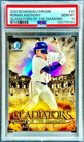 Roman Anthony RARE ROOKIE RC REFRACTOR SSP BOWMAN CHROME NON AUTO MVP ROY PSA 10