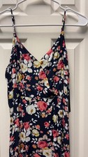Lulus Blue Everlasting Bliss Floral Print V-Neck Sleeveless Slit Maxi – Brie,
