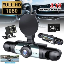 4 Channel Dash Cam 360° Dash Camera HD 1080P 4 Lens Driving Recorder w/64G Card