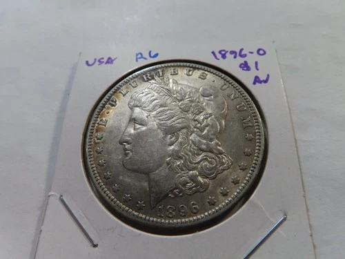 R6 USA 1896-O Silver Morgan Dollar AU