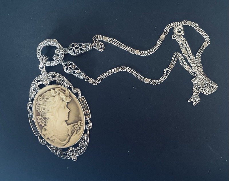 cameo vintage antique jewelry 925