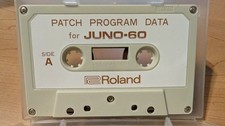 Cassetta dati programma patch Juno 60 originale, recupero preimpostato Roland 