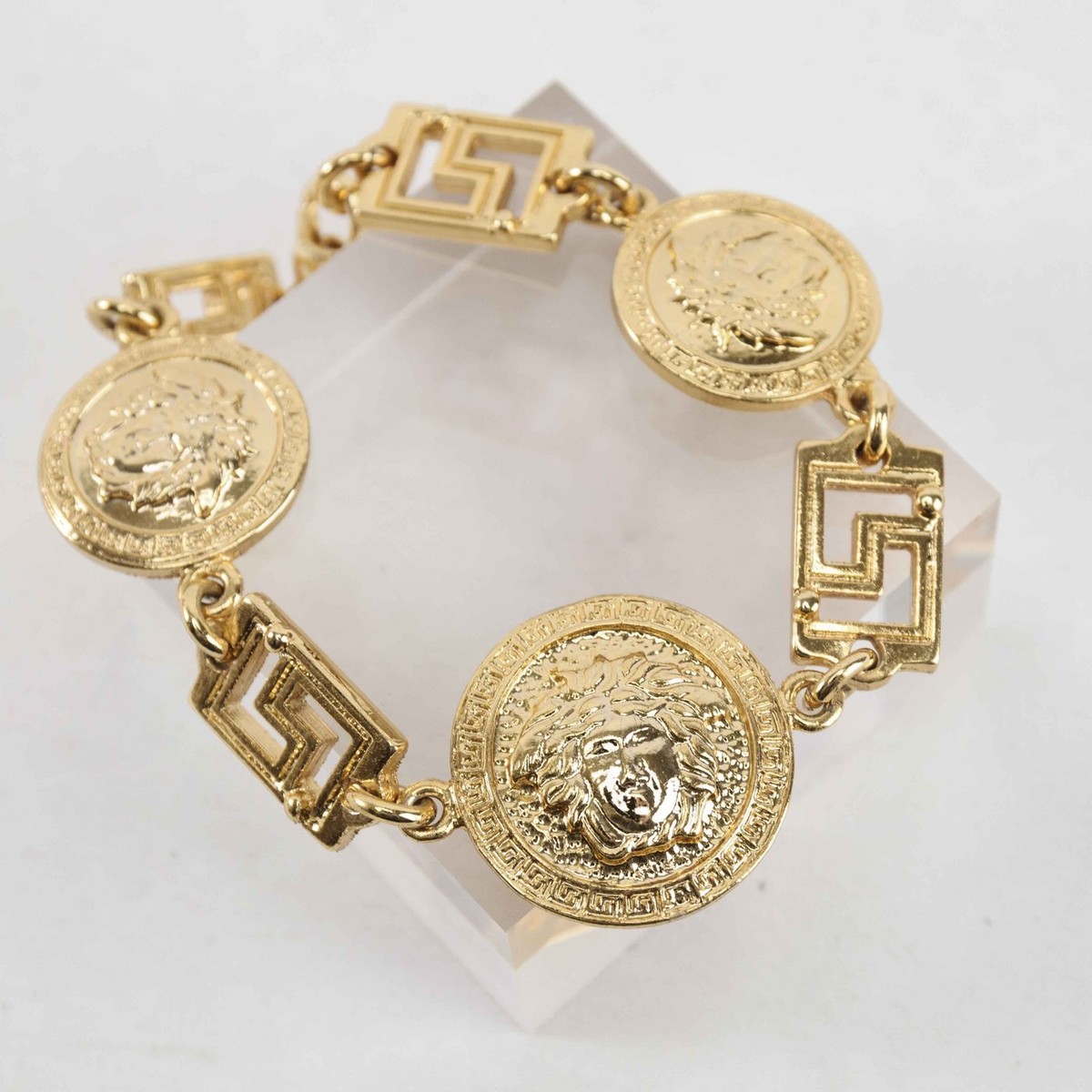 Vintage Gianni Versace Medusa Head Coin Bracelet – Gold-Tone | eBay