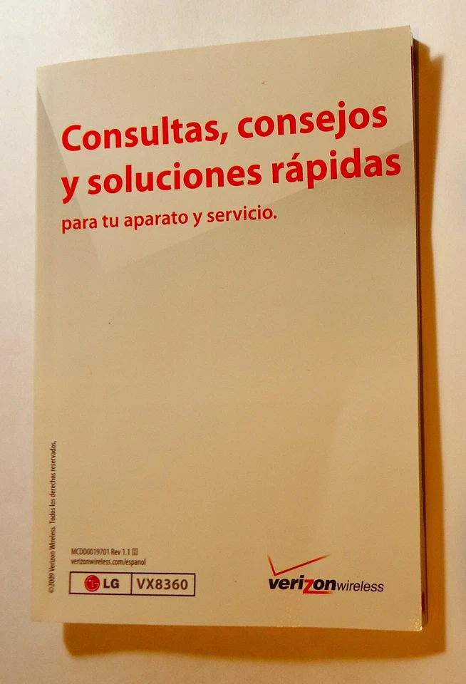Verizon cell phone LG VX8360 owner manual Tips, Hints & Shortcuts 2009 flip phon - Image 2 of 3