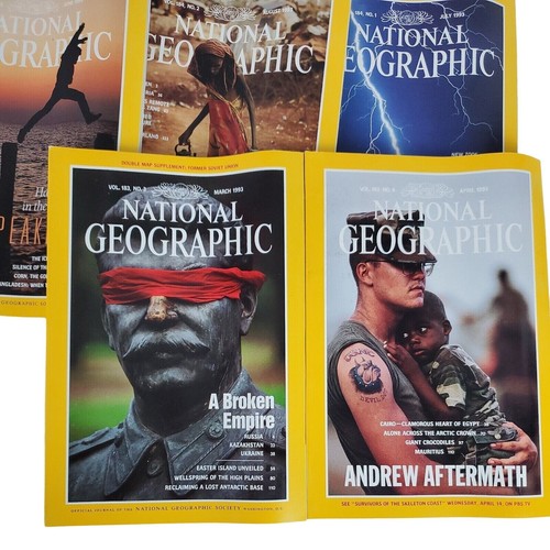 Vintage 1993 National Geographic Magazines Complete Year 13 Issues w/ 5 Maps - Picture 3 of 8