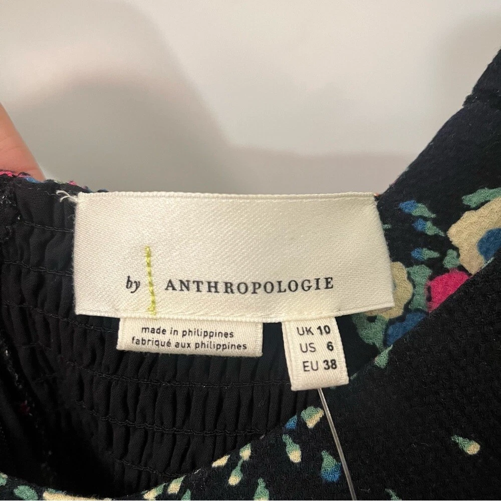 VALENTINO Abito Anthropologie Scarletta Sweetheart 6 Floreale Midi Manica a Sbuffo Nuovo con etichette