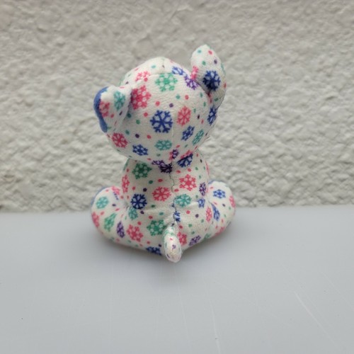 Juguete de peluche Build-A-Bear Happy Husky 4" blanco BAB copos de nieve - Imagen 5 de 8